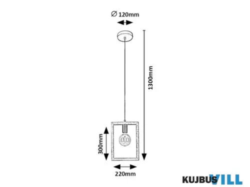 RÁBALUX 2292 Indigo,belt.függ.E27 1xMAX40W, L22cm