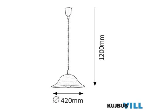 RÁBALUX 3904 Alabastro függ.rolly D42 E27 60W fehér