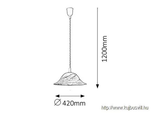 RÁBALUX 3954 Alabastro függ.rolly D41 E27 60Wtabaco