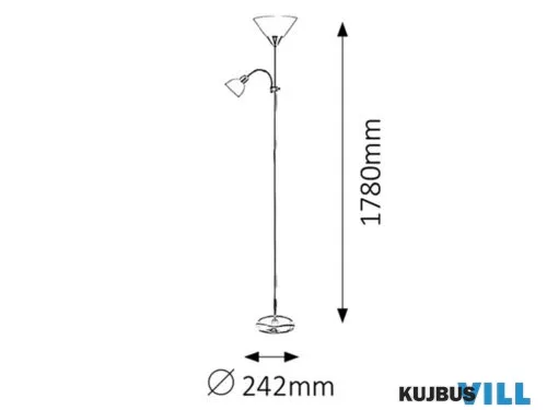 KIFUTÓ RÁBALUX 4020 Action álló E27 100W+E14 25W ezüst-lila