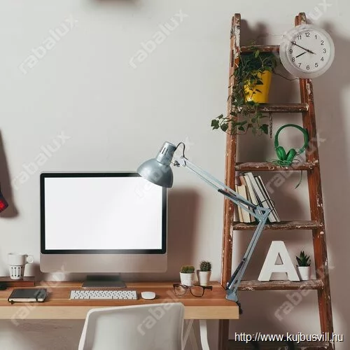KIFUTÓ RÁBALUX 4216 Arno asztali E27 60W,ezüst,fém satuval