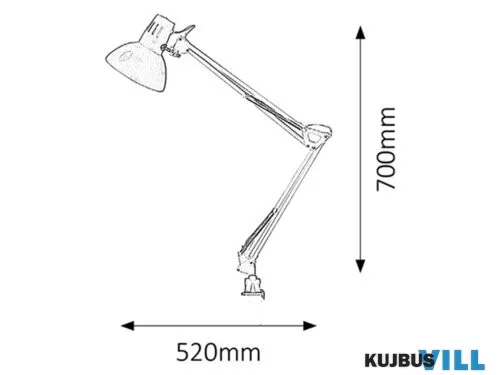KIFUTÓ RÁBALUX 4216 Arno asztali E27 60W,ezüst,fém satuval