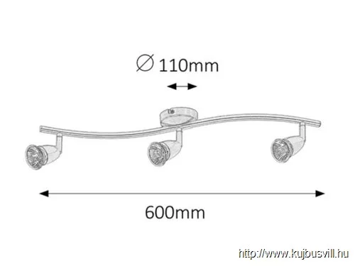 RÁBALUX 5993 Norman 3-as szpot sz.króm ff nélkül