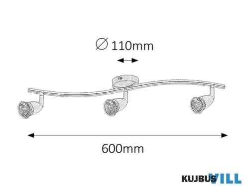 RÁBALUX 5993 Norman 3-as szpot sz.króm ff nélkül