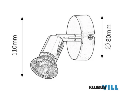 RÁBALUX 6045 Norton 1-es szpot króm ff nélkül