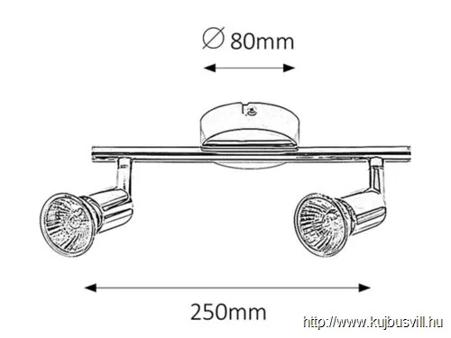 RÁBALUX 6046 Norton 2-es szpot króm ff nélkül