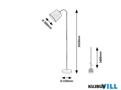 KIFUTÓ RÁBALUX 6639 Godric,belt.álló,E27 1xMAX25W,szürk.H141