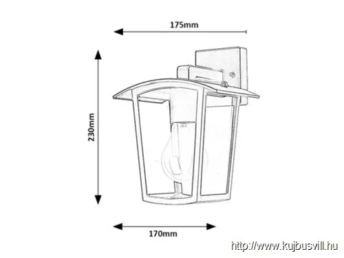 RÁBALUX 7127 Taverna,kül.fali,E27 1xMAX 15W,m.fekete