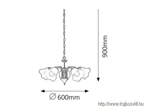 RÁBALUX 7235 Rafaella 5 ágú csillár E14 5x40W arany