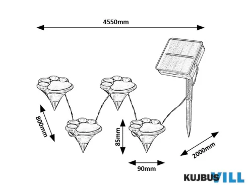RÁBALUX 77001 Wigry,föld.szúr.0,06W,L455cm,szolár,IP44