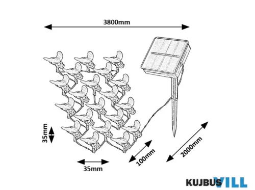 RÁBALUX 77002 Bobus,kül.szolár, LED0,06W, L380cm