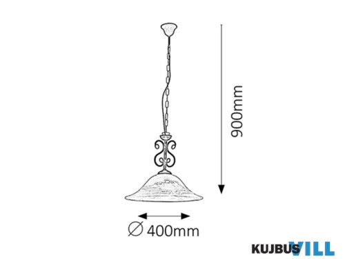 RÁBALUX 7776 Dorothea függ. E27 60W matt fekete
