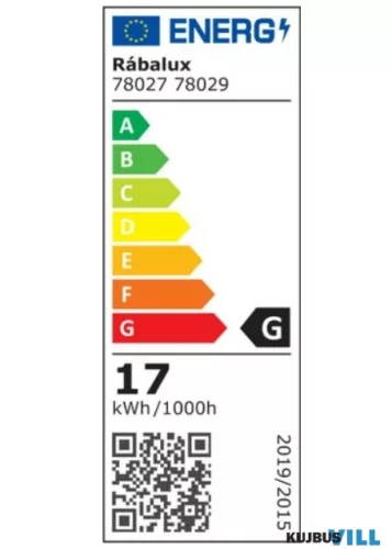 RÁBALUX 78029 Duddu,belt.pultmeg. LED17W, L57cm,fekete
