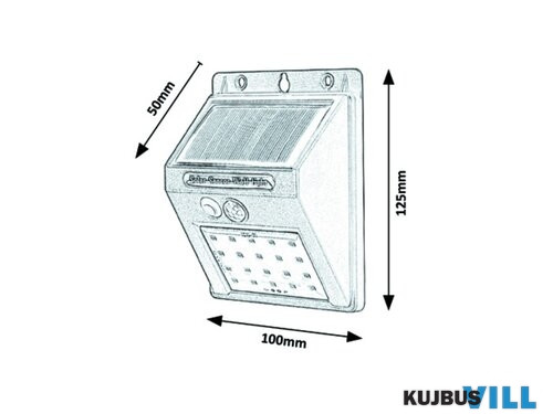 RÁBALUX 7880 Ostrava,kült.szol,LED1,3W,fekete,szenzor