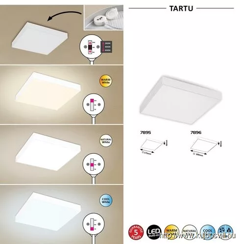 RÁBALUX 7896 Tartu,kült.m.lámpa,LED 24W,fehér,szögl.
