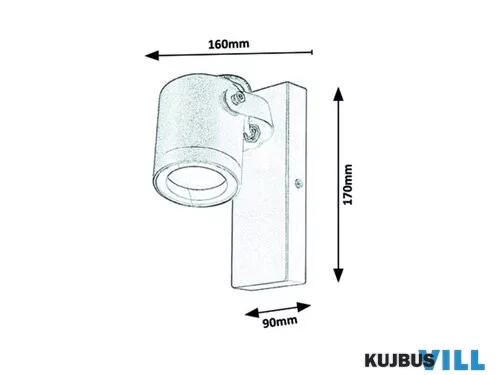 RÁBALUX 7929 Elva,kült.fali lámpa,GU10 1X35W,antracit