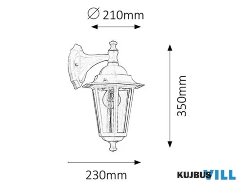 RÁBALUX 8201 Velence,fali,E27 60W,H35cm,fehér,le,IP43