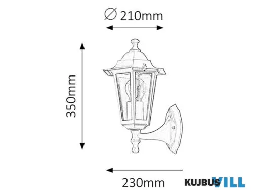 RÁBALUX 8203 Velence,fali,E27 60W,H35cm,fehé.fel,IP43