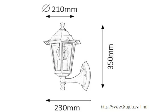 RÁBALUX 8204 Velence,fali,E27 60W,H35cm,feke.fel,IP43