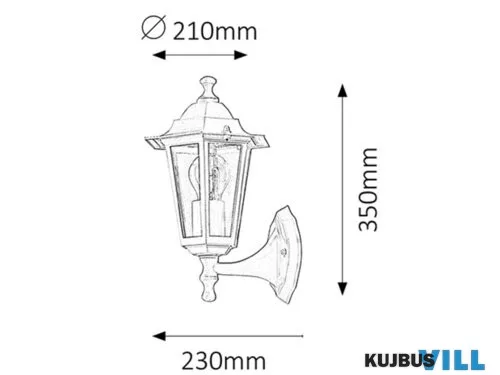 RÁBALUX 8204 Velence,fali,E27 60W,H35cm,feke.fel,IP43