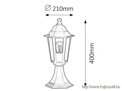 RÁBALUX 8206 Velence,álló,E27 60W,H40cm,fekete,IP43