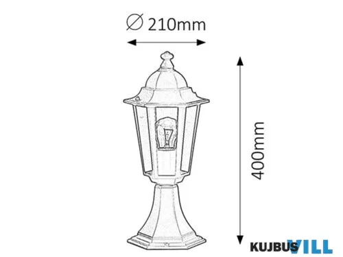 RÁBALUX 8206 Velence,álló,E27 60W,H40cm,fekete,IP43
