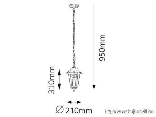 KIFUTÓ RÁBALUX 8207 Velence,függ.E27 60W,H95cm,fehér,IP43