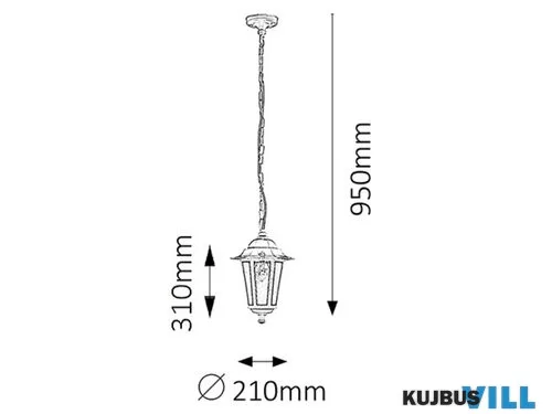 KIFUTÓ RÁBALUX 8207 Velence,függ.E27 60W,H95cm,fehér,IP43