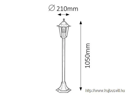 KIFUTÓ RÁBALUX 8210 Velence,álló,E27 60W,H105cm,fekete,IP43