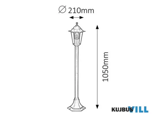 KIFUTÓ RÁBALUX 8210 Velence,álló,E27 60W,H105cm,fekete,IP43