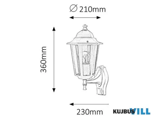 RÁBALUX 8216 Velence,fali,E27 60W,H36,fehér,IP43,mozg