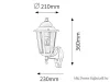 RÁBALUX 8217 Velence,fali,E27 60W,H36,feket.IP43,mozg