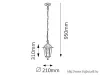 RÁBALUX 8238 Velence,függ.E27 60W,H95cm,antik ar.IP43