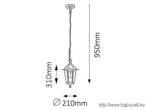 RÁBALUX 8238 Velence,függ.E27 60W,H95cm,antik ar.IP43