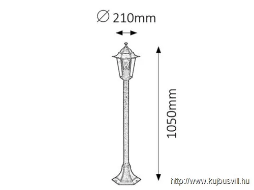 RÁBALUX 8240 Velence,álló,E27 60W,H105cm,antik a.IP43