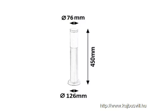 RÁBALUX 8263 Inox torch kült álló 45cm E27 25W IP44