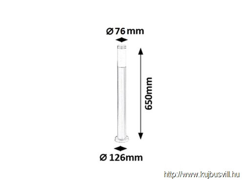 RÁBALUX 8264 Inox torch kült álló 65cm E27 25W IP44