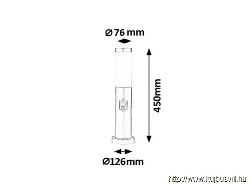 RÁBALUX 8267 Inox torch kült álló 50cm 25W IP44 mozg
