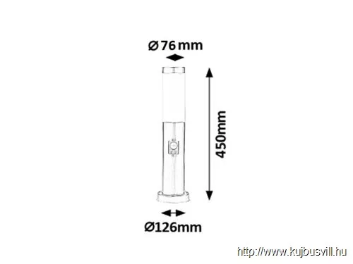 RÁBALUX 8267 Inox torch kült álló 50cm 25W IP44 mozg