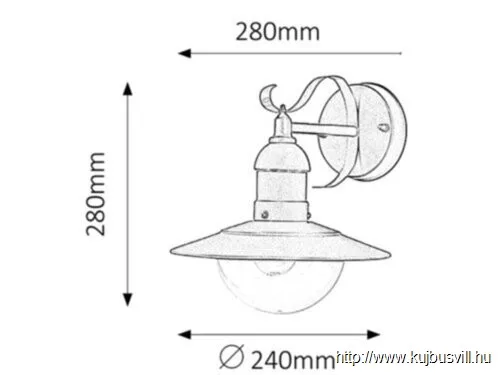 RÁBALUX 8271 Oslo,fali,E27 60W,L28cm,antik ara.IP44