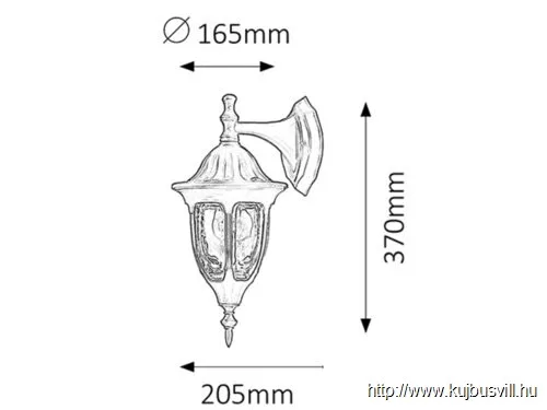 RÁBALUX 8341 Milano kült fali le, E27 60W fekete IP43