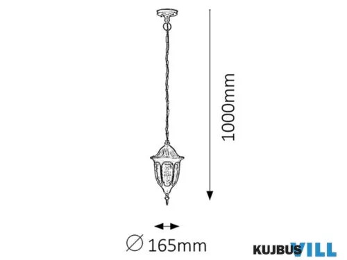 KIFUTÓ RÁBALUX 8344 Milano kült függ. E27 60W fekete IP43