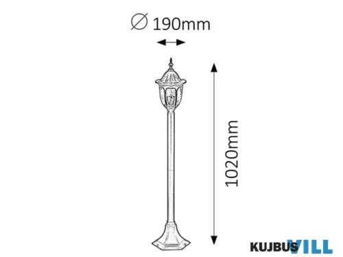 KIFUTÓ RÁBALUX 8345 Milano kült álló 1m E27 60W fekete IP43