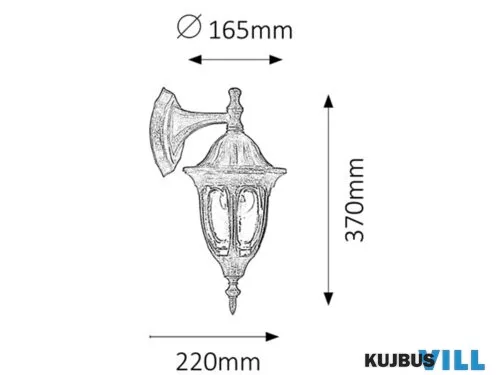 RÁBALUX 8371 Milano kült fali le E27 60W a.arany IP43