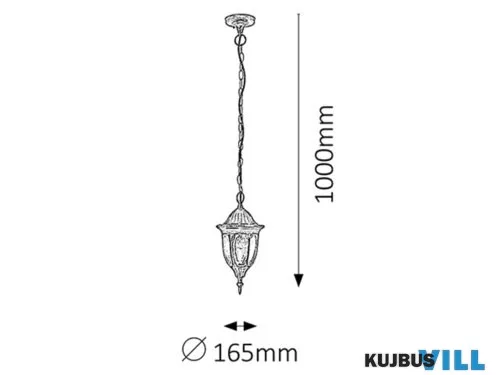 RÁBALUX 8374 Milano kült függ. E27 60W a.arany IP43