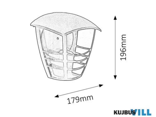 RÁBALUX 8570 Marseille kült fali fel E27 60W fek IP44