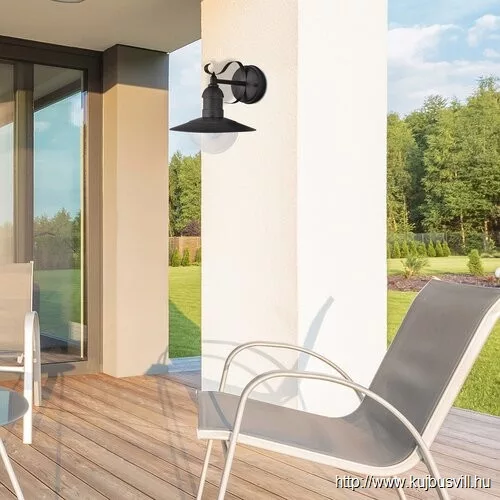 RÁBALUX 8680 Oslo,fali,E27 60W,L28cm,matt fekete,IP44