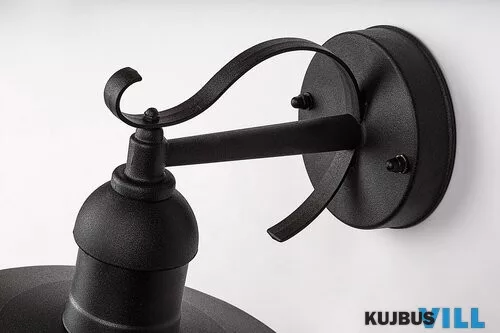 RÁBALUX 8680 Oslo,fali,E27 60W,L28cm,matt fekete,IP44