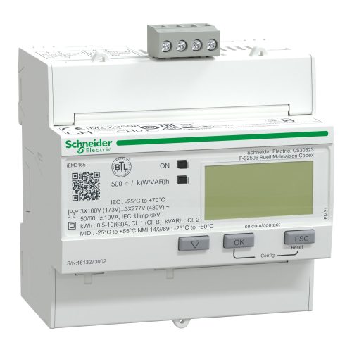 A9MEM3165 Digitális fogyasztásmérő,3F,63A,Bacnet,MID