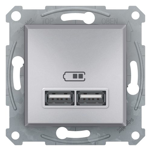 ASFORA Dupla USB töltő, 2.1A, A+A, alumínium EPH2700261